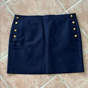 JCrew Navy Blue Skirt with accent buttons